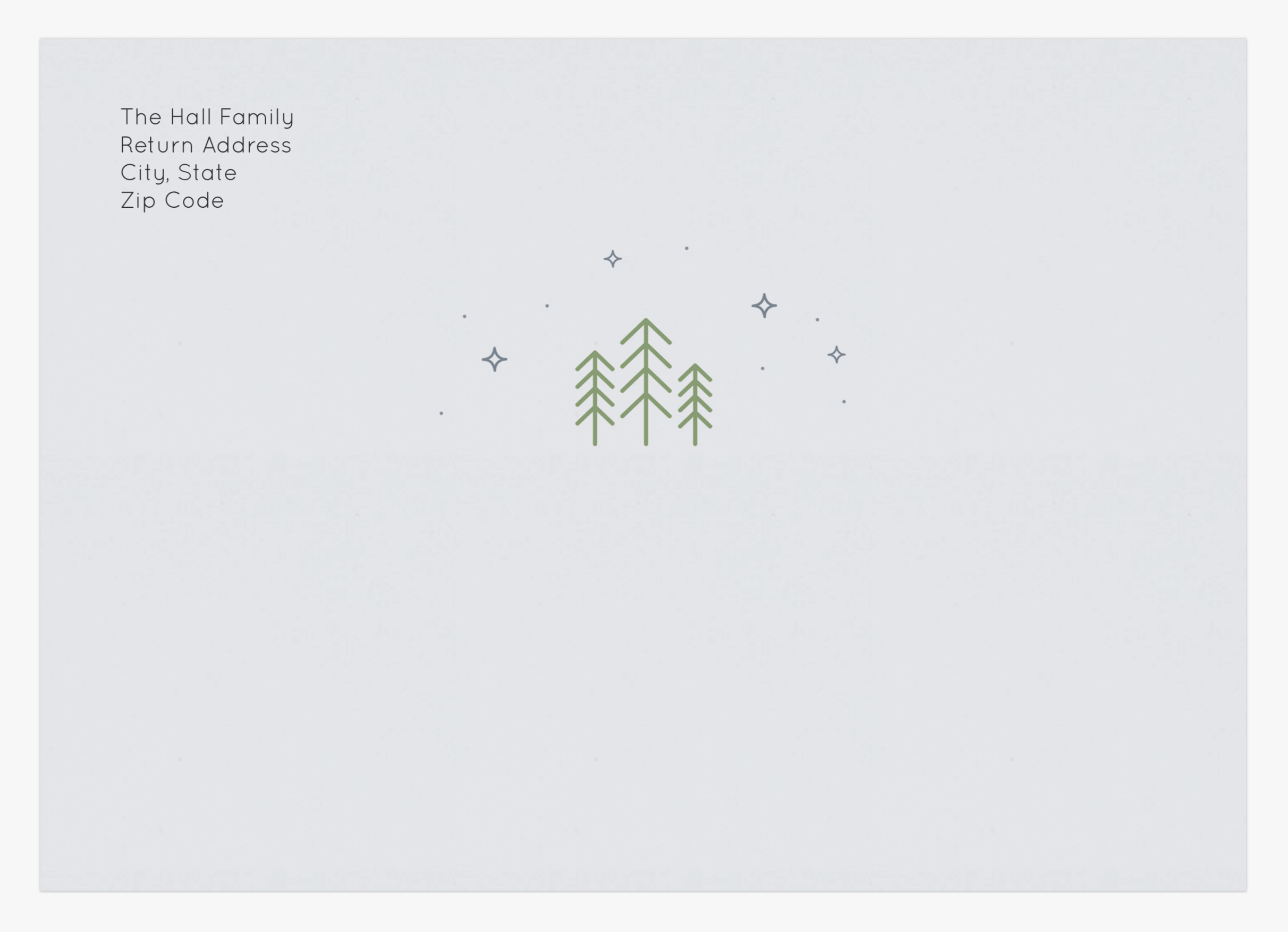 Screenshot of an Envelope with a tree design.