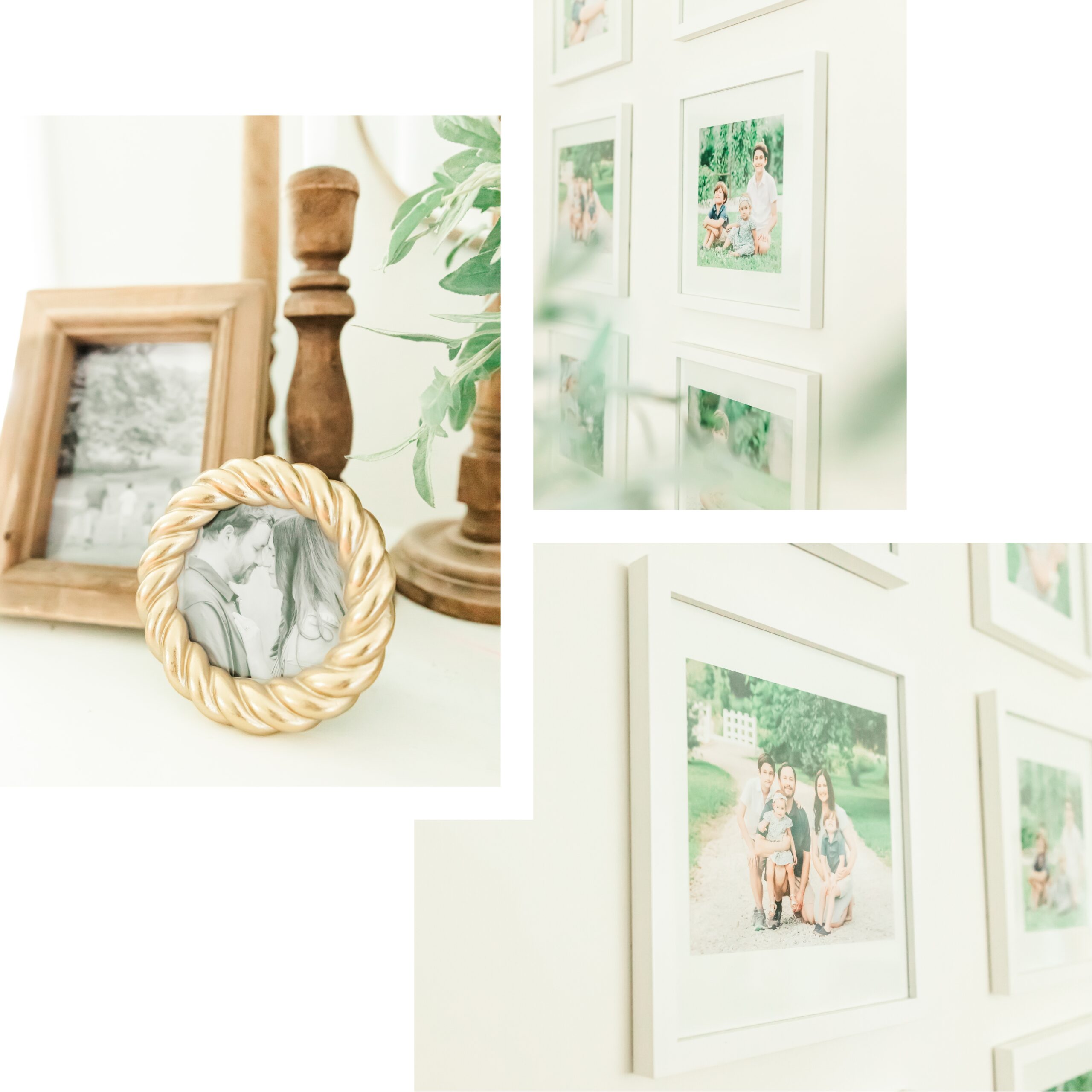 Printed family, kids, and couple’s photos to show the value of printing and displaying your images.